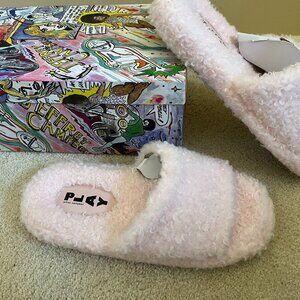 Jeffrey Campbell Pink Faux Shearling Slipper - New